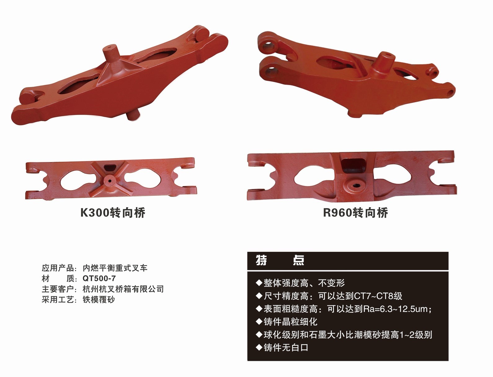 叉車鑄造配件（轉(zhuǎn)向橋）系列